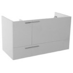 ACF L419W 39 Inch Wall Mount Glossy White Bathroom Vanity Cabinet